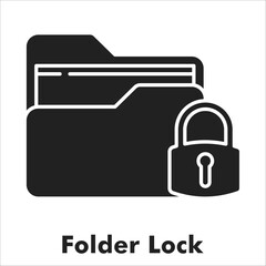 Folder Lock Solid Black Icon