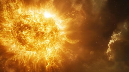 Fiery star explosion in space