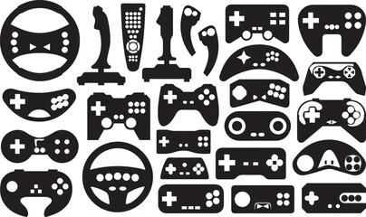 Gaming Silhouette Vector Bundle | Game Controllers silhouette vector set