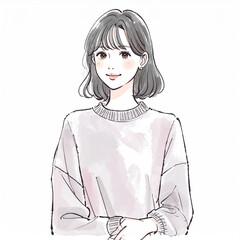 Naklejka na ściany i meble 女性・女の子のイラスト素材