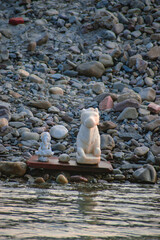 nandi and lord ganesh at ganga river