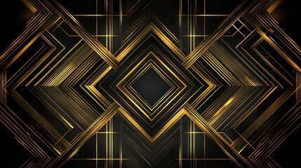Geometric gold pattern on dark background
