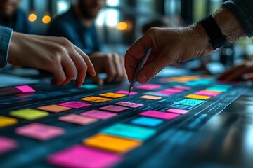 Team collaboration agile project planning sticky notes