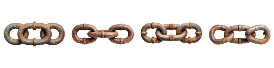 Rusty chain links in an industrial setting