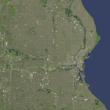3D illustration of city and urban in Milwaukee USA