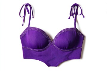 Purple Bralette with Thin Straps on White