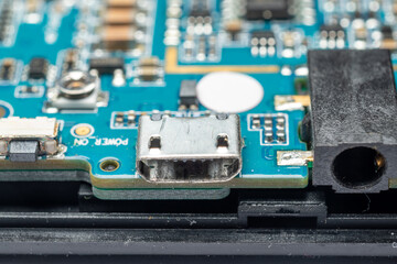 close up of computer circuit board
