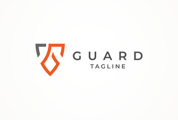 Initial G Guardian Shield Logo, Letter G  forming a shield icon, vector illustration