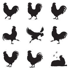 Stylish Chicken Silhouette Vector – Clean Black Poultry Illustration for Farm Branding and T-Shirt Design. Thank You 