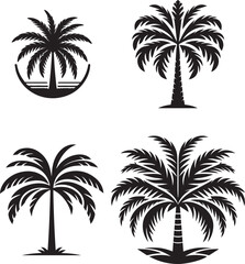 Fototapeta premium palm tree vectors and logo style design illustration