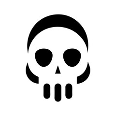 Skull icon logo in minimalist style for science anatomy and educational identity