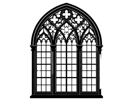 Vintage golden frame window with luxurious Arabian geometric pattern