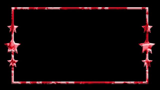 Red Starry Frame: A Digital Design Element