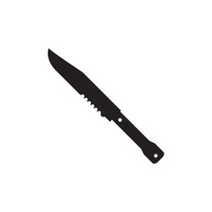 Knife icon vector. Hunting knife illustration sign. Military knife communication symbol. Cold weapon web icon set.
