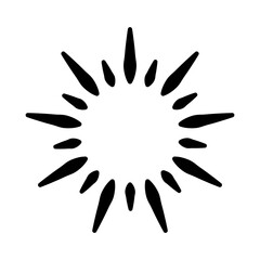 Sunshine icon vector. Rays of the sun illustration sign. Solar corona symbol. Sun web icon. Shine symbol design for web and app.
