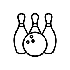 Icon of a bowling ball and pins representing the sport