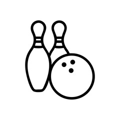 Icon of a bowling ball and pins representing the sport
