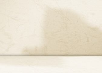 Begie background wall floor with shadow flower gradient old rose color backdrop, minimal podium...