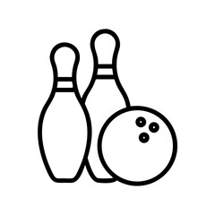 Icon of a bowling ball and pins representing the sport