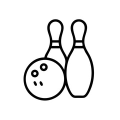 Icon of a bowling ball and pins representing the sport