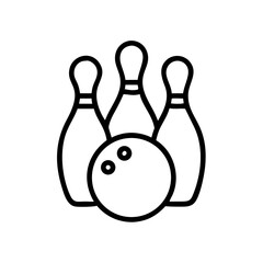 Icon of a bowling ball and pins representing the sport