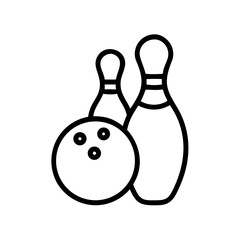 Icon of a bowling ball and pins representing the sport