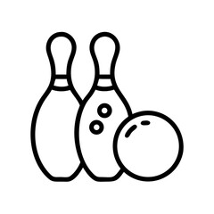 Icon of a bowling ball and pins representing the sport