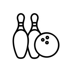 Icon of a bowling ball and pins representing the sport