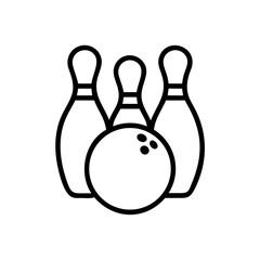 Icon of a bowling ball and pins representing the sport