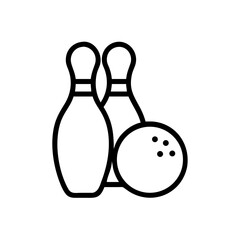 Icon of a bowling ball and pins representing the sport