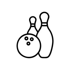 Icon of a bowling ball and pins representing the sport