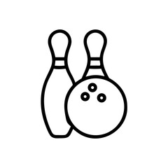 Icon of a bowling ball and pins representing the sport