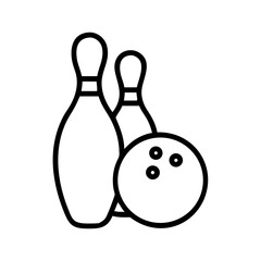 Icon of a bowling ball and pins representing the sport