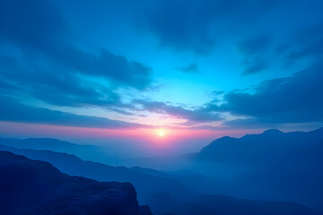 sunset in the mountains