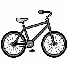 Simple black and white illustration of a bicycle