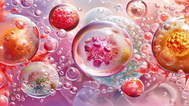 Fertilised Cell Development. Stages From Fertilization