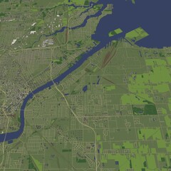 3D illustration of city and urban in Toledo USA