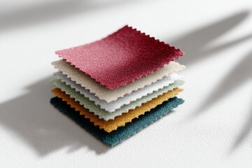Clean fabric swatch mockup laid flat with multiple color samples on white background