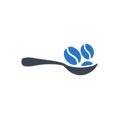 Spoon with Coffee Beans Icon