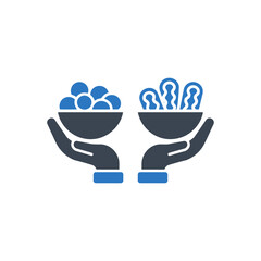 Hands Holding Bowls with Food Icon