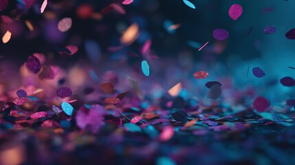 Colorful confetti in joyful motion, a vibrant celebration of life and energy