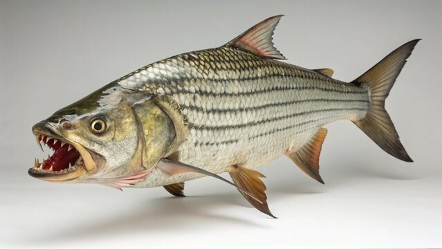 Goliath Tigerfish on studio background