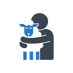 Person Hugging Sheep icon