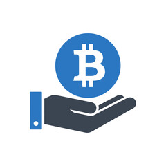 Bitcoin in Hand Icon