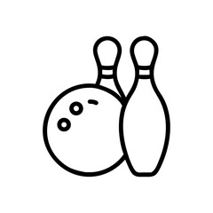 Icon of a bowling ball and pins representing the sport
