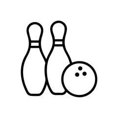 Icon of a bowling ball and pins representing the sport