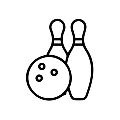 Icon of a bowling ball and pins representing the sport