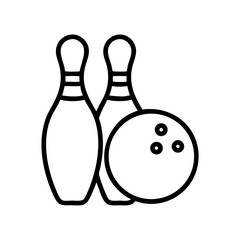 Icon of a bowling ball and pins representing the sport