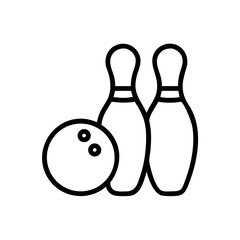 Fototapeta premium Icon of a bowling ball and pins representing the sport