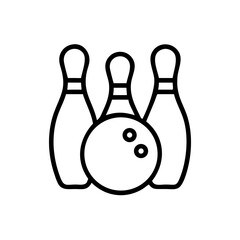 Fototapeta premium Icon of a bowling ball and pins representing the sport